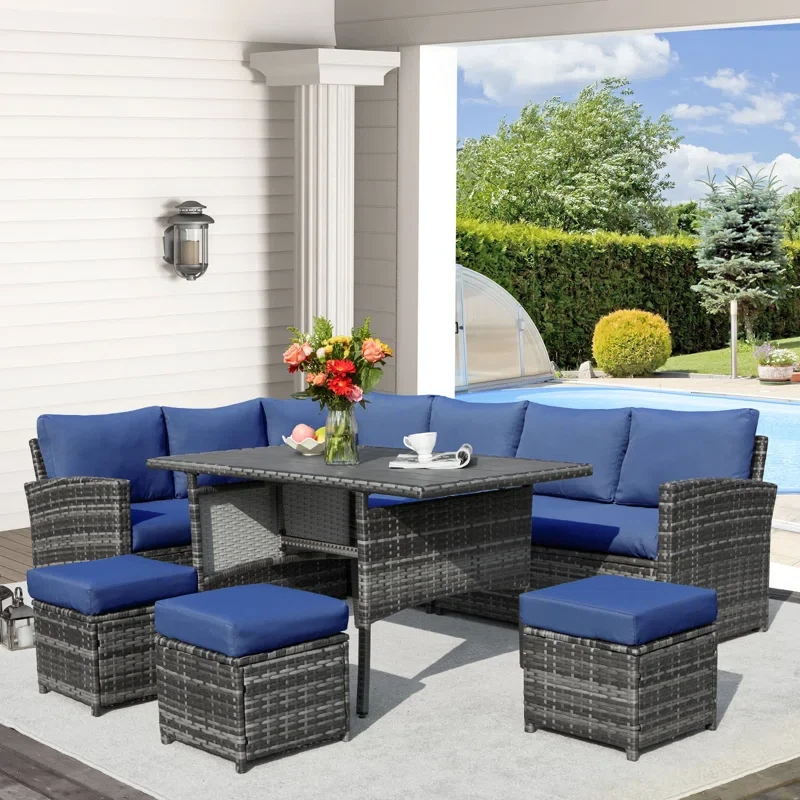 9 - Person Outdoor Seating Group with Cushions