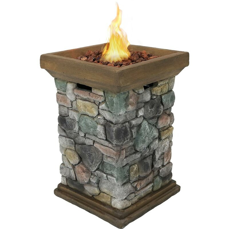 Mary 30'' H x 20'' W Stone Propane Outdoor Fire Column