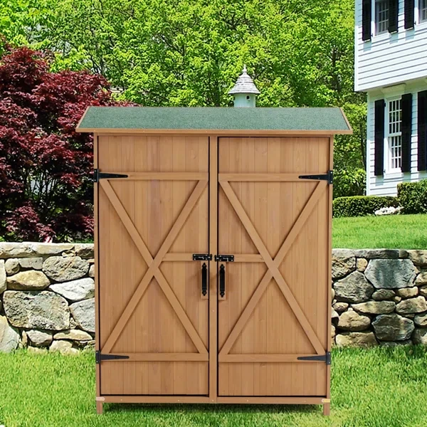 56"L X 19.5"W X 64"H Outdoor Storage Shed With Lockable Door