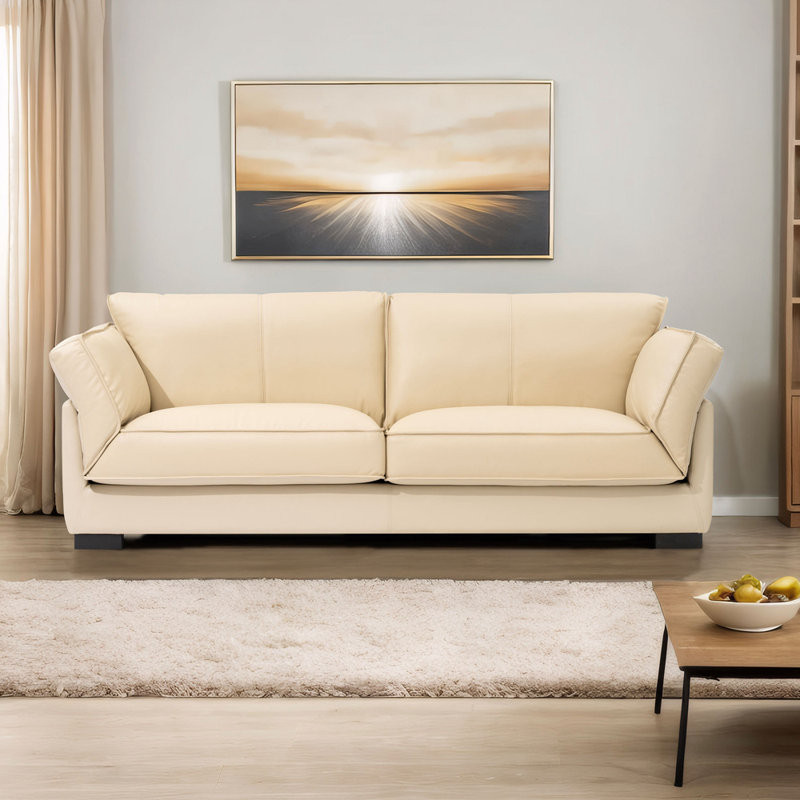 Taveyon 89.76'' Leather Sofa