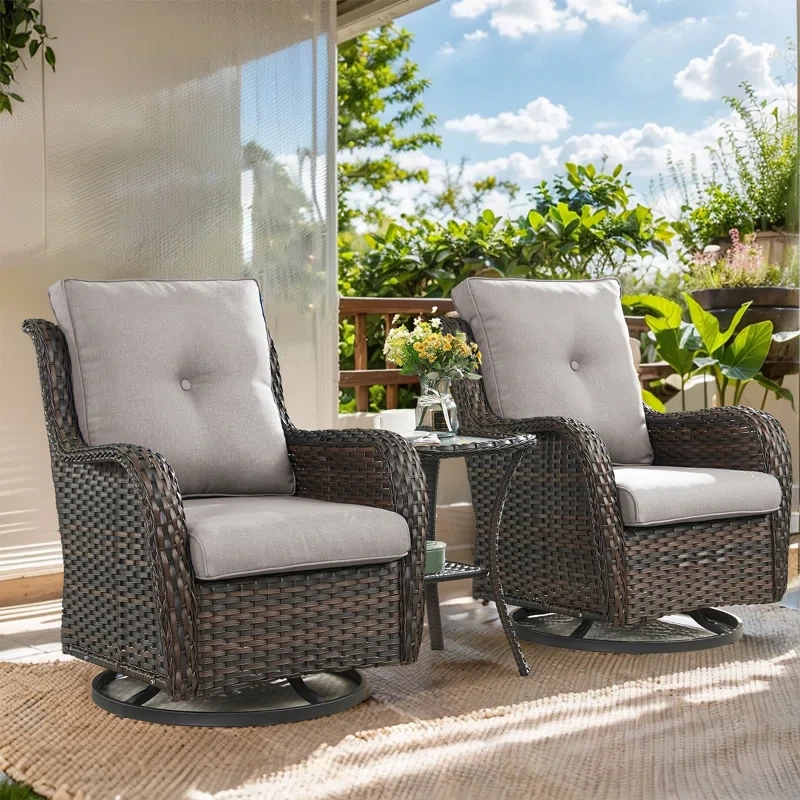 Carolina Ourdoor Wicker Swivel Rocker Seating Group with Cushions