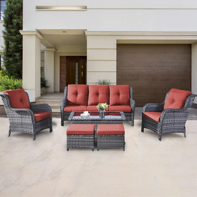 Alleene 5 - Person Outdoor Seating Group with Cushions