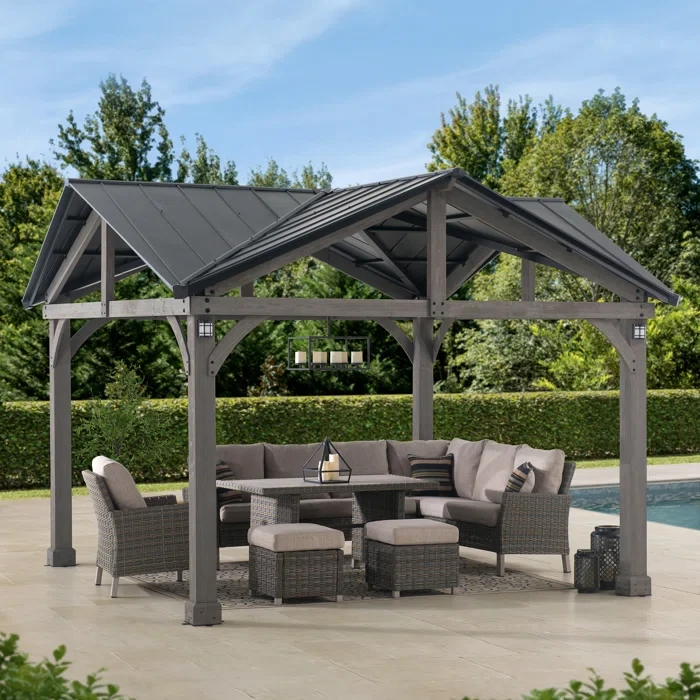 13.5 ft. x 13.5 ft. Outdoor Patio Steel Hardtop Gazebo