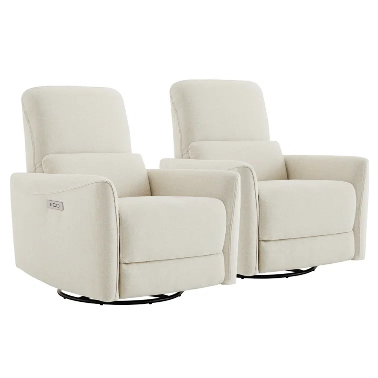 Cadavid Upholstered Swivel Power Recliner (Set of 2)