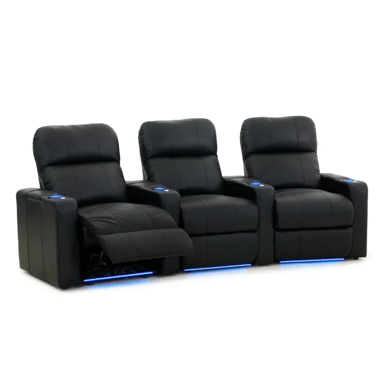 Turbo Upholstered Home Theater Seating with Cup Holder