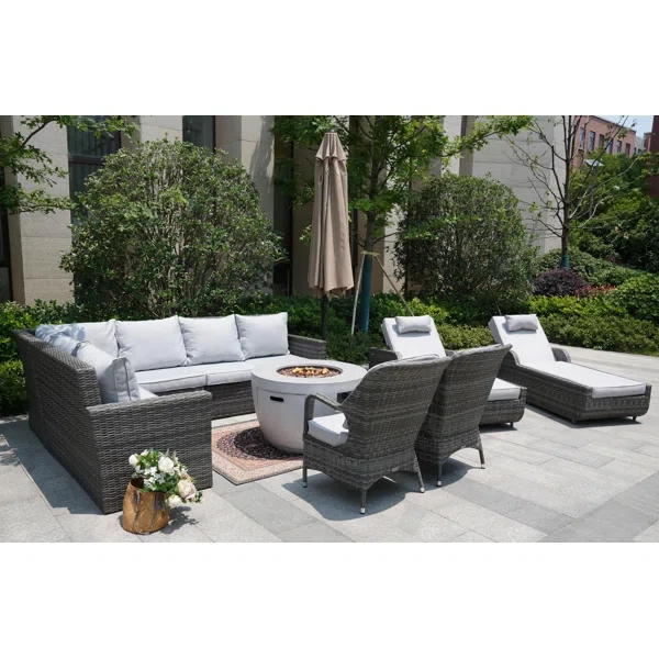 Algird 10 - Person Outdoor Seating Group with Cushions