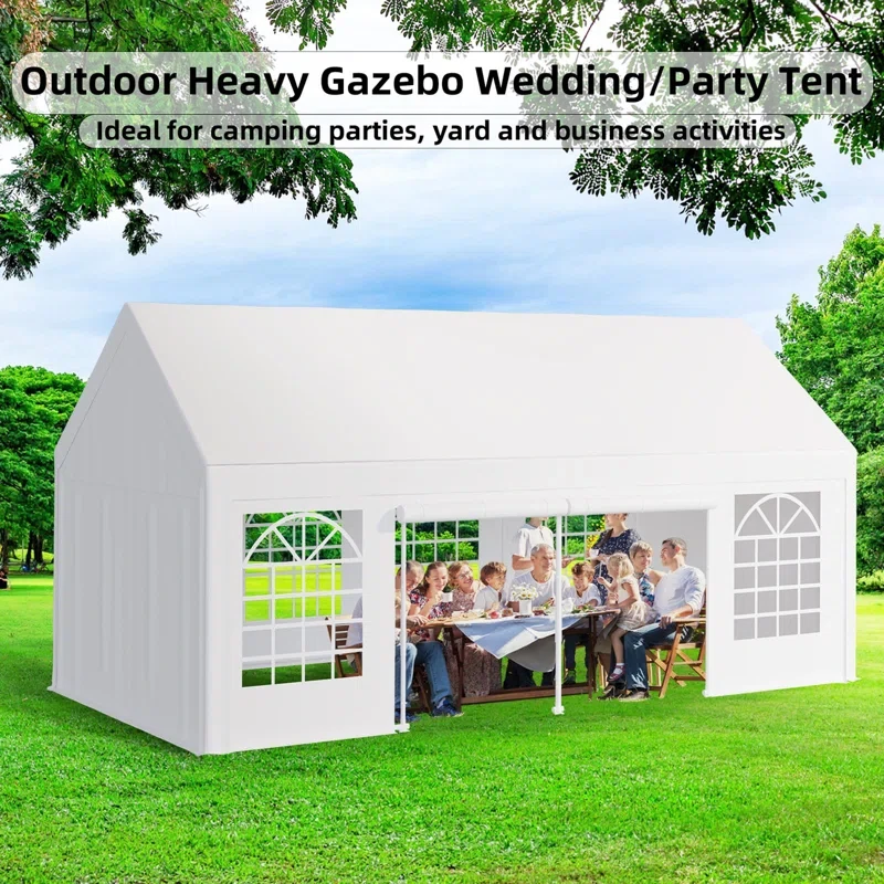 202.8" H x 393.6" W x 129.6" D High - Density Polyethylene (HDPE) Party Tent