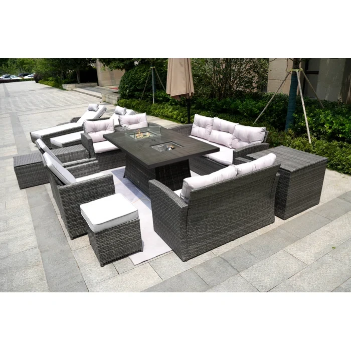 Aliaksey 13 - Person Outdoor Seating Group with Cushions