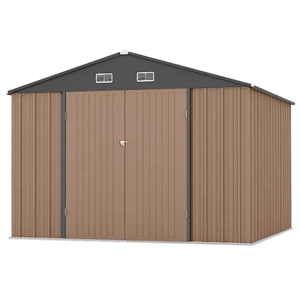 Galvanized Steel Horizontal Storage Shed 79.92" H x 125.16" W x 104.28" D