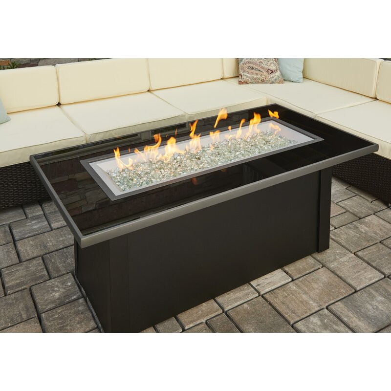 Monte Carlo 23.5'' H x 59.25'' W Glass Propane/Natural Gas Fire Pit Table