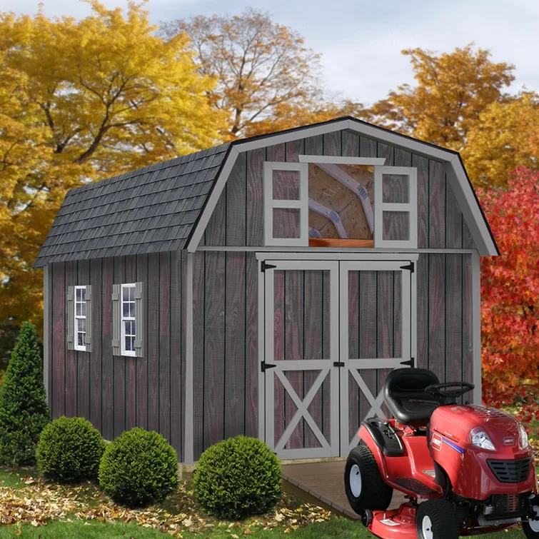 Woodville 10 ft. W x 12 ft. D Solid Wood Storage Shed