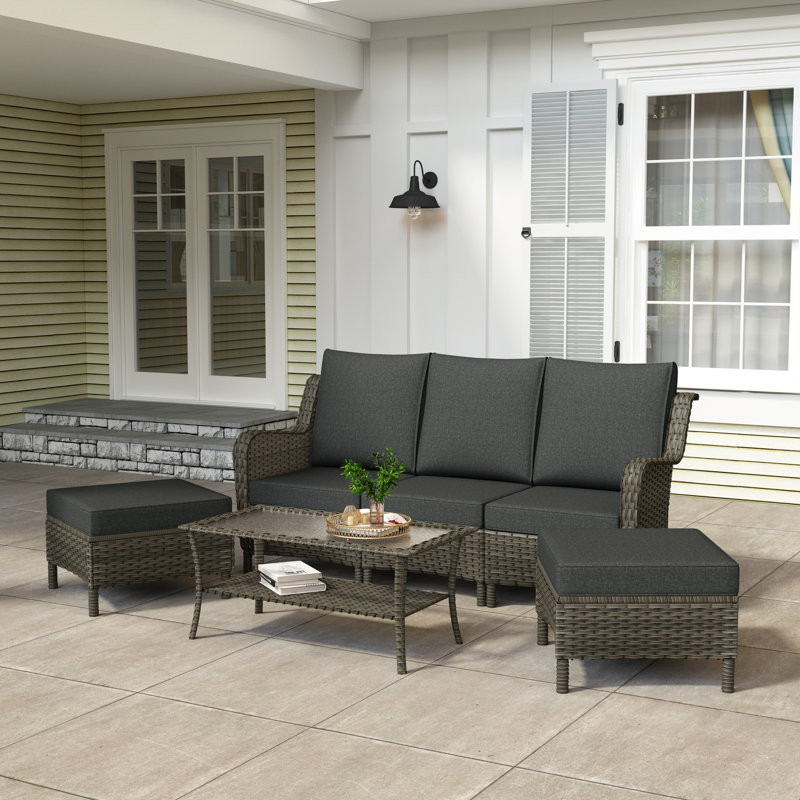 3 - Person Outdoor Seating Group With Cushions