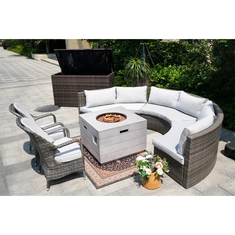 Algird 8 - Person Outdoor Seating Group with Cushions