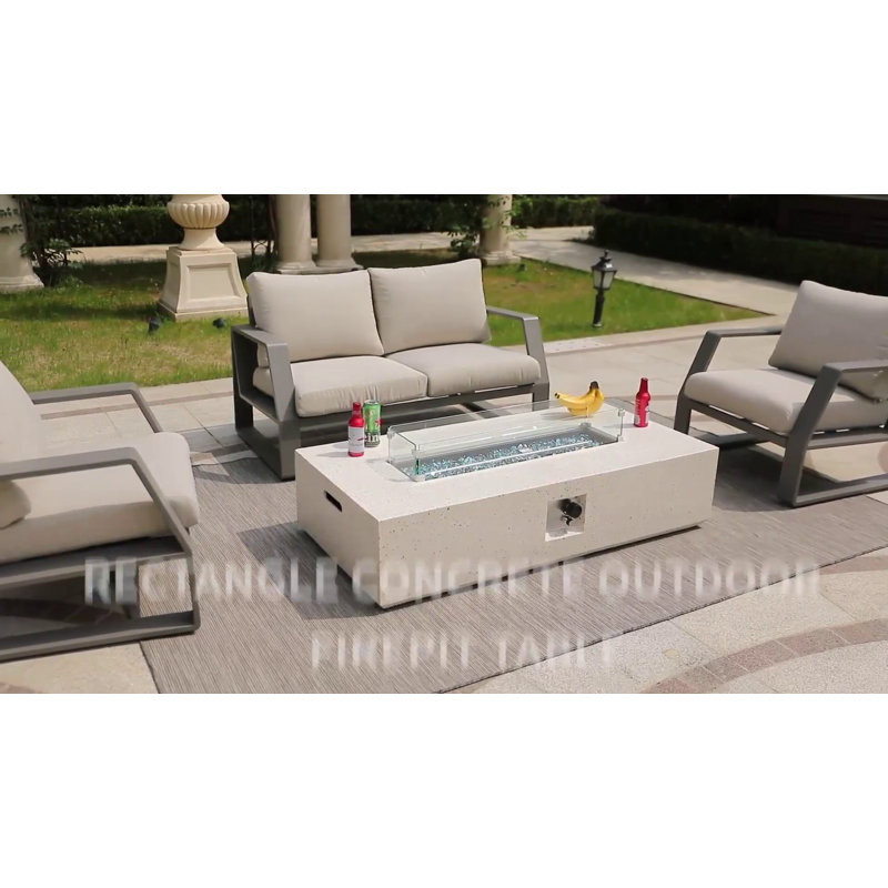 Rens 12.6'' H x 56'' W Polyresin Propane Outdoor Fire Pit Table