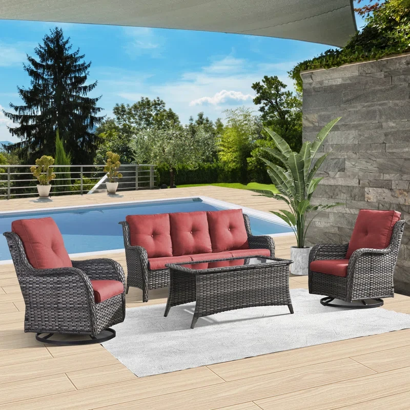 Avimael 5 - Person Outdoor Seating Group with Cushions