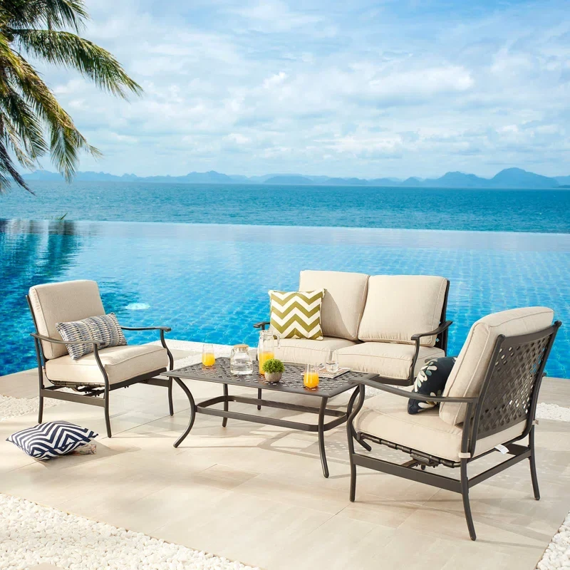 Katye 4 - Person Outdoor Seating Group with Cushions