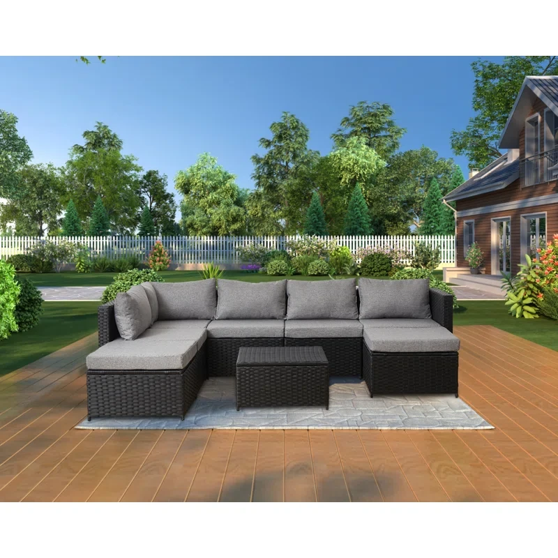 Nivek 7 - Person Outdoor Seating Group with Cushions