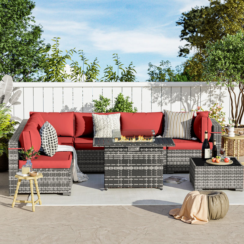 Cawanna 6 - Person Outdoor Seating Group with Cushions