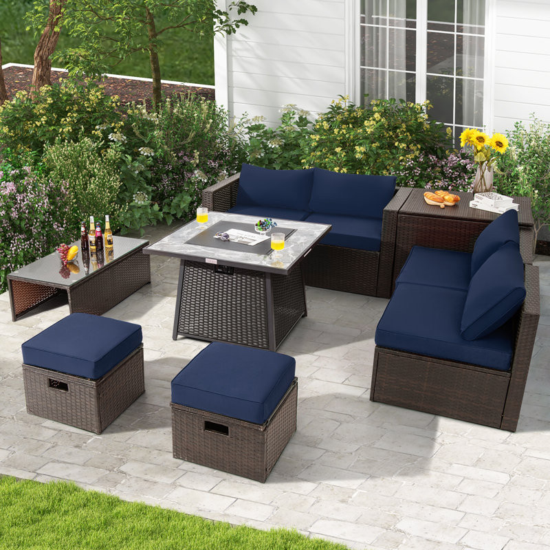 Saabir 6 - Person Outdoor Seating Group with Cushions