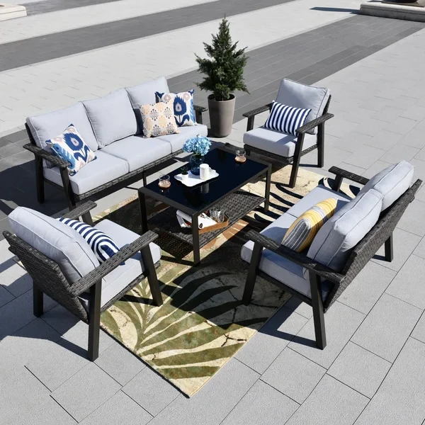 Aisatou 7 - Person Outdoor Seating Group with Cushions