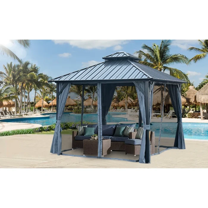 Sidhi Elegant 12 Ft. W x 10 Ft. D Metal Patio Gazebo