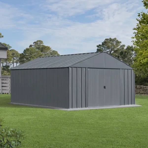 12 ft. W x 15 ft. D Galvanized Steel Storage Shed