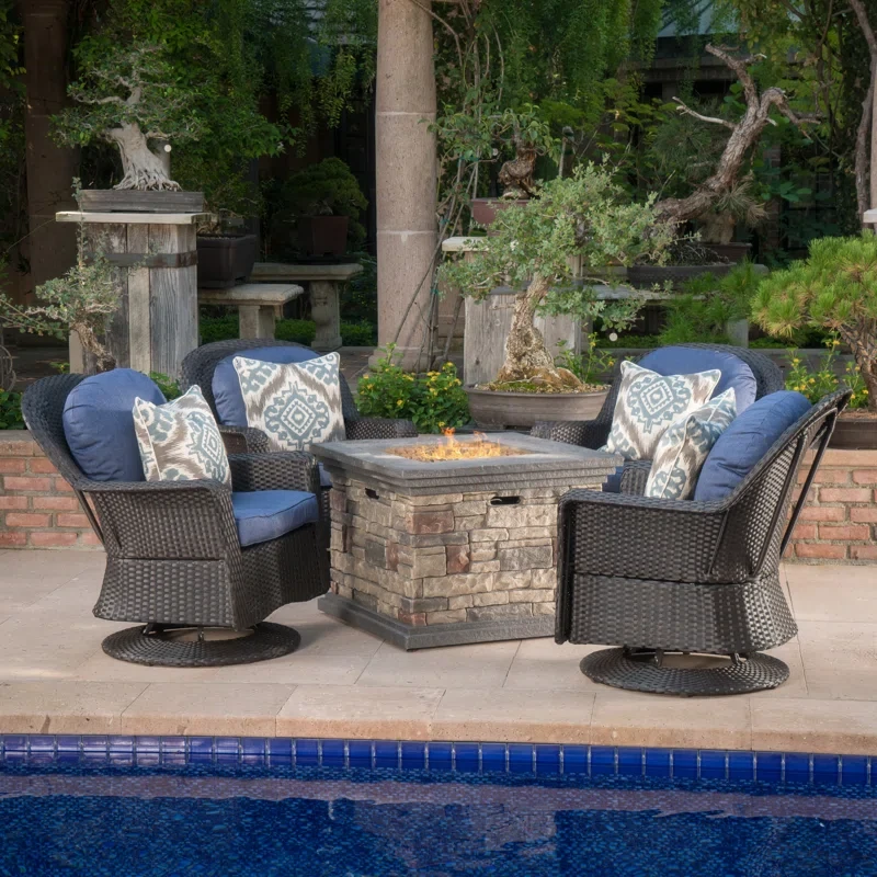 Anastacio 4 - Person Outdoor Seating Group with Cushions