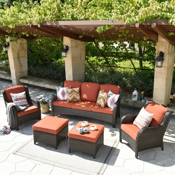 Tommy 5 - Person Outdoor Seating Group with Cushions