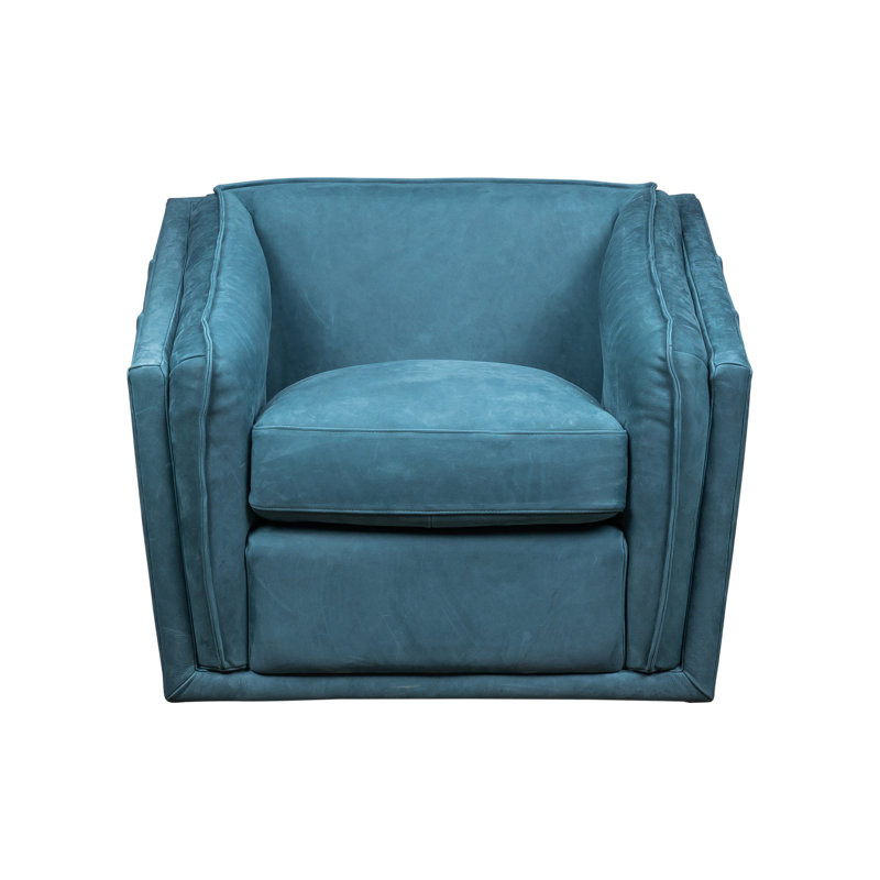 Myleah Leather Swivel Armchair