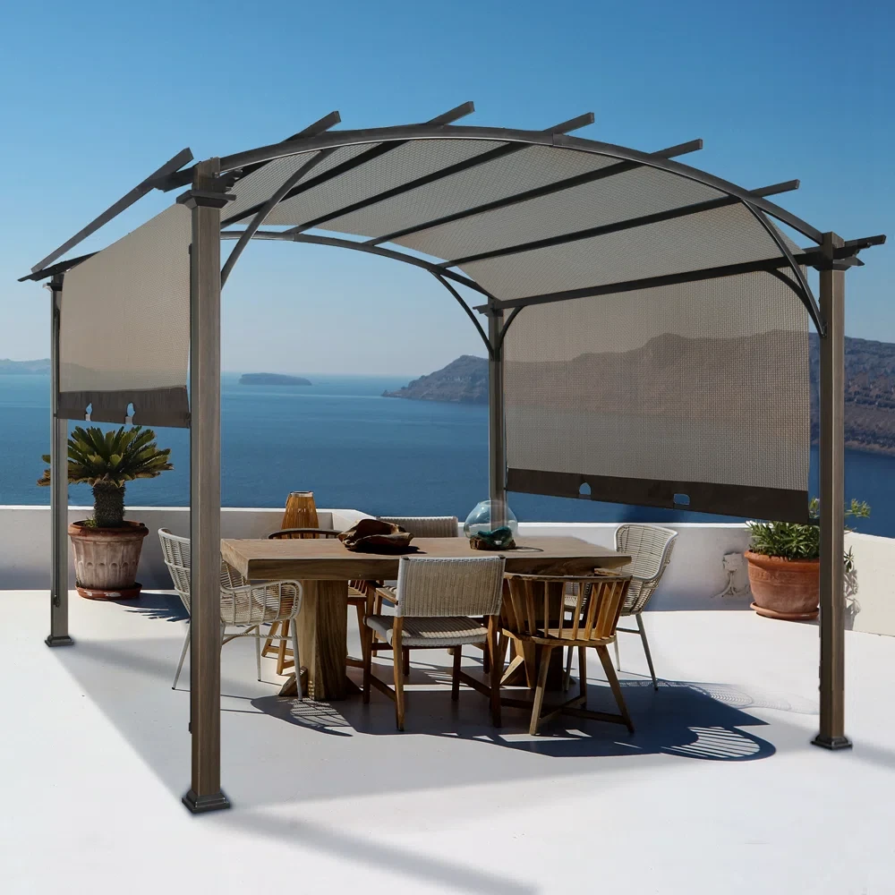 Outdoor Pergolas Outdoor 11.4 ft. W x 11.4 ft. H Steel Pergola