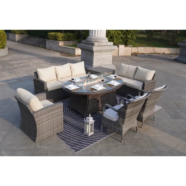 Algird 8 - Person Outdoor Seating Group with Cushions