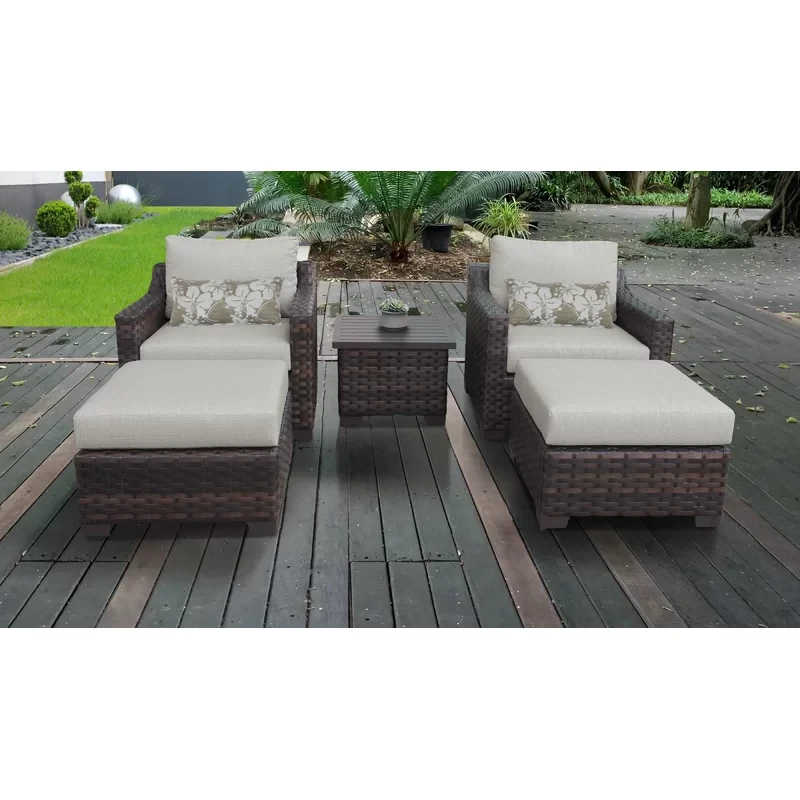 Aelwen 4 - Person Outdoor Seating Group with Cushions