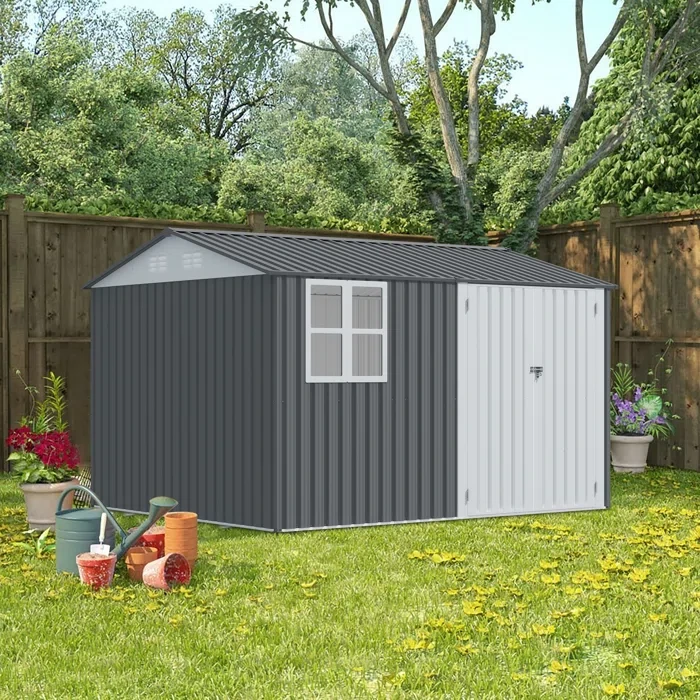 75.96" H x 119" W x 93.1" D Metal Storage Shed With Window