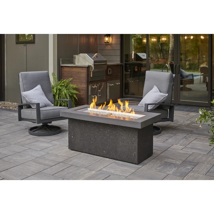 Key Largo Crystal Concrete Propane/Natural Gas Fire Pit Table