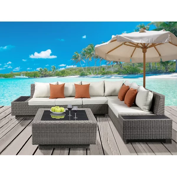 Alixandrea 6 - Person Outdoor Seating Group with Cushions