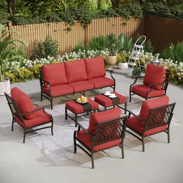 Asfand 9 - Person Outdoor Seating Group with Cushions