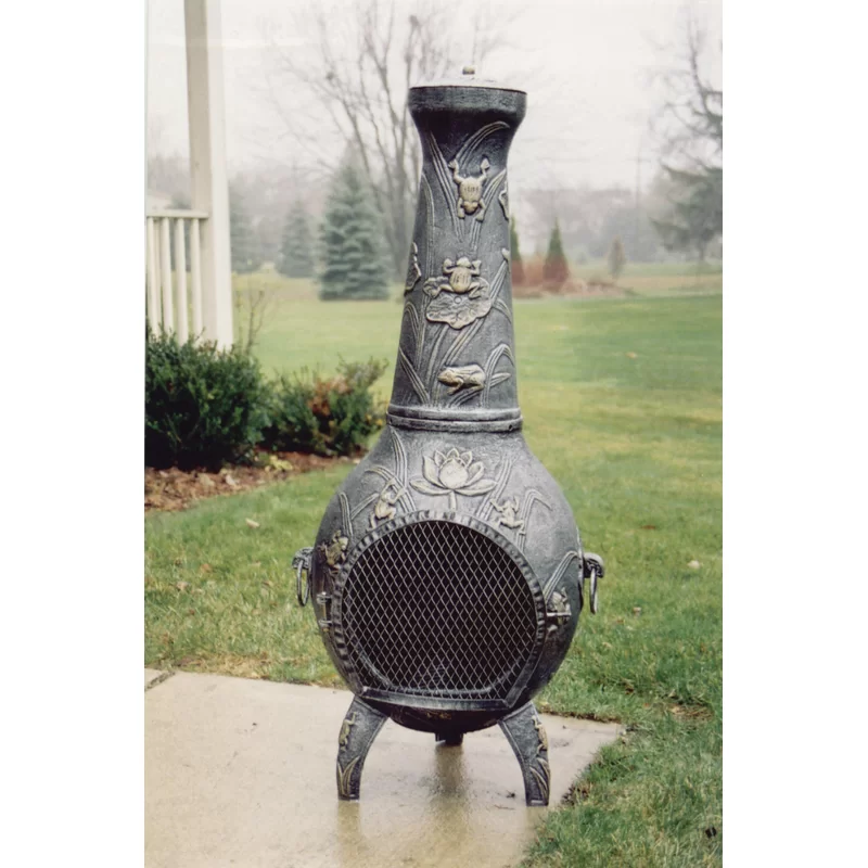 Claudel Frog Cast Iron Wood Burning Chiminea